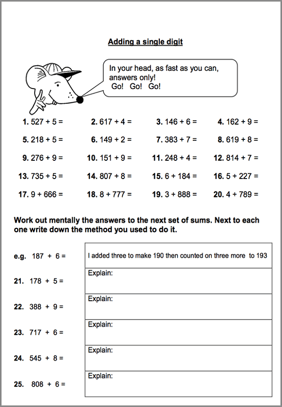 Worksheets for 4 Year Olds Addition
