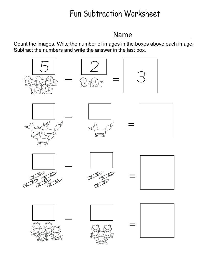 Kindergarten Math Worksheets Pdf Subtraction
