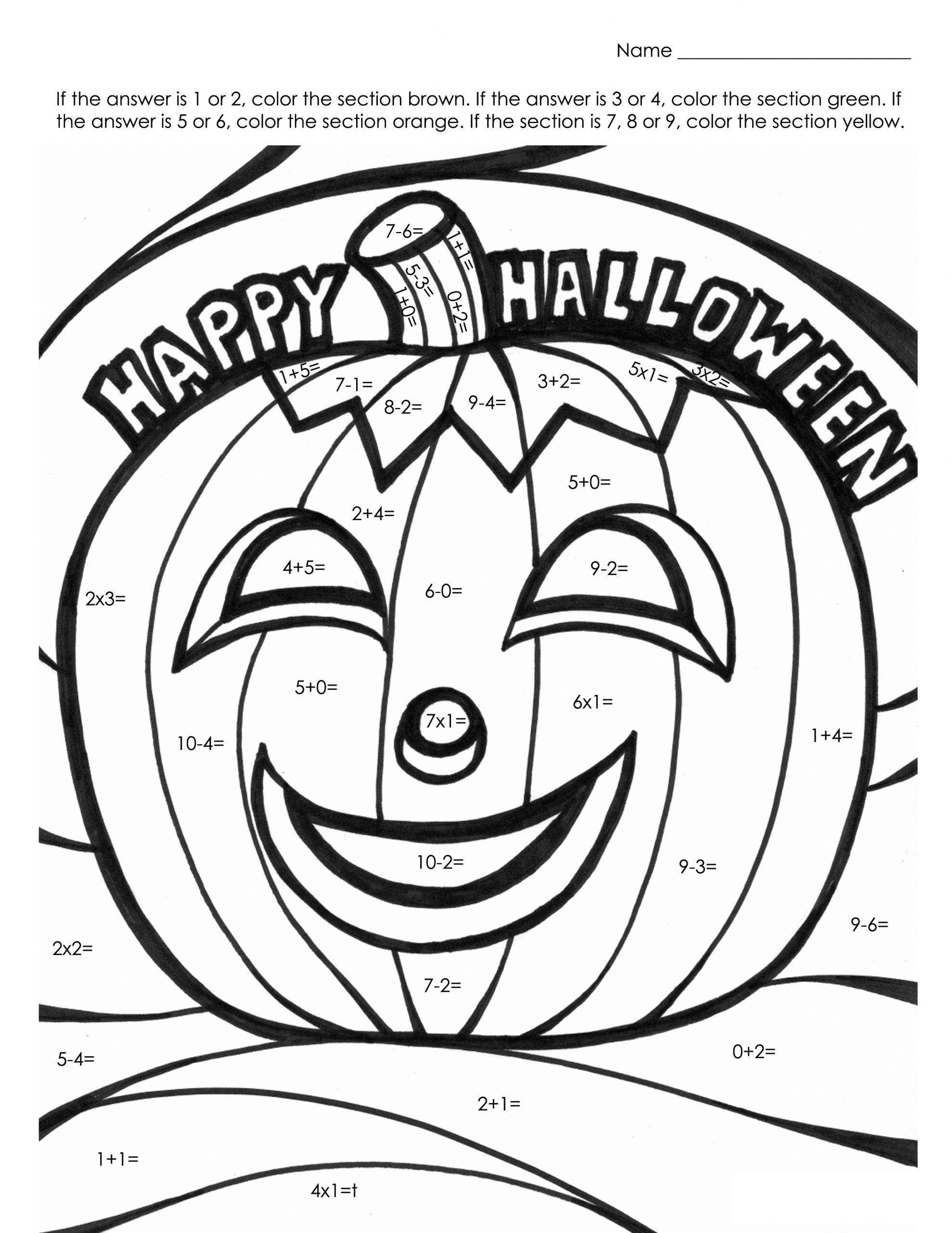 Free Math Coloring Worksheets Learning Printable