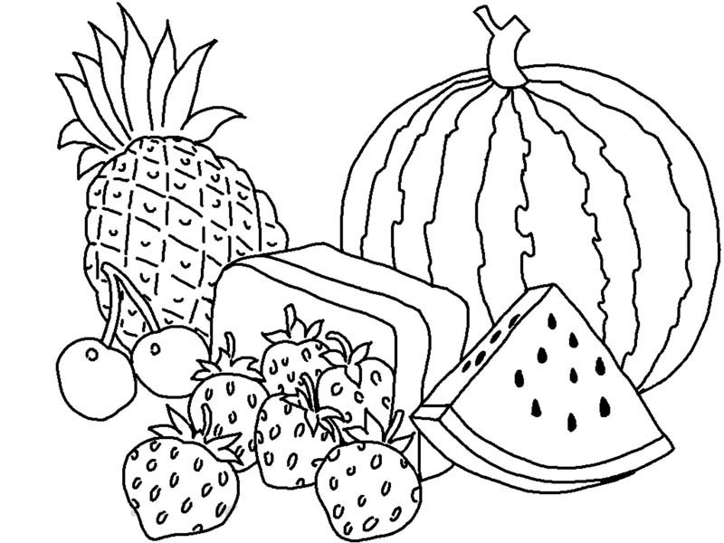 Printable Coloring Pages for Kids Fruits