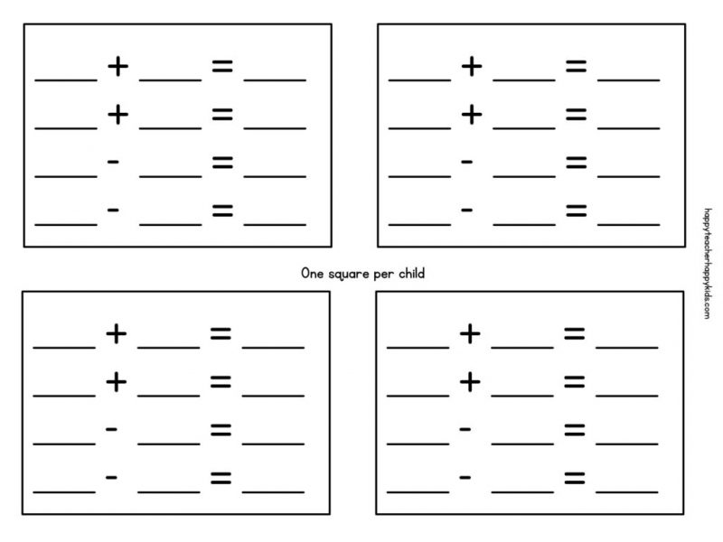Easy Fact Families Worksheets First Grade | Learning Printable Easy ...