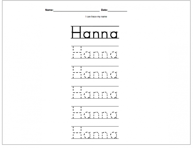 Easy Traceable Name Sheets for Kids | Learning Printable Easy Traceable ...