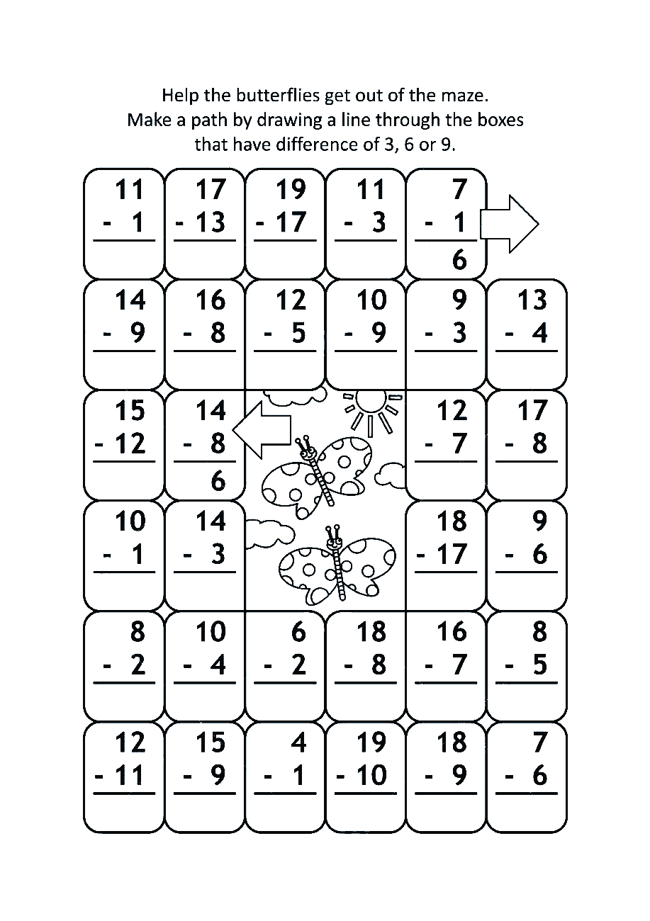 fun math maze worksheets
