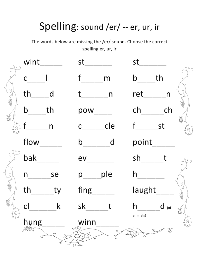 spelling free worksheets for elementary students
