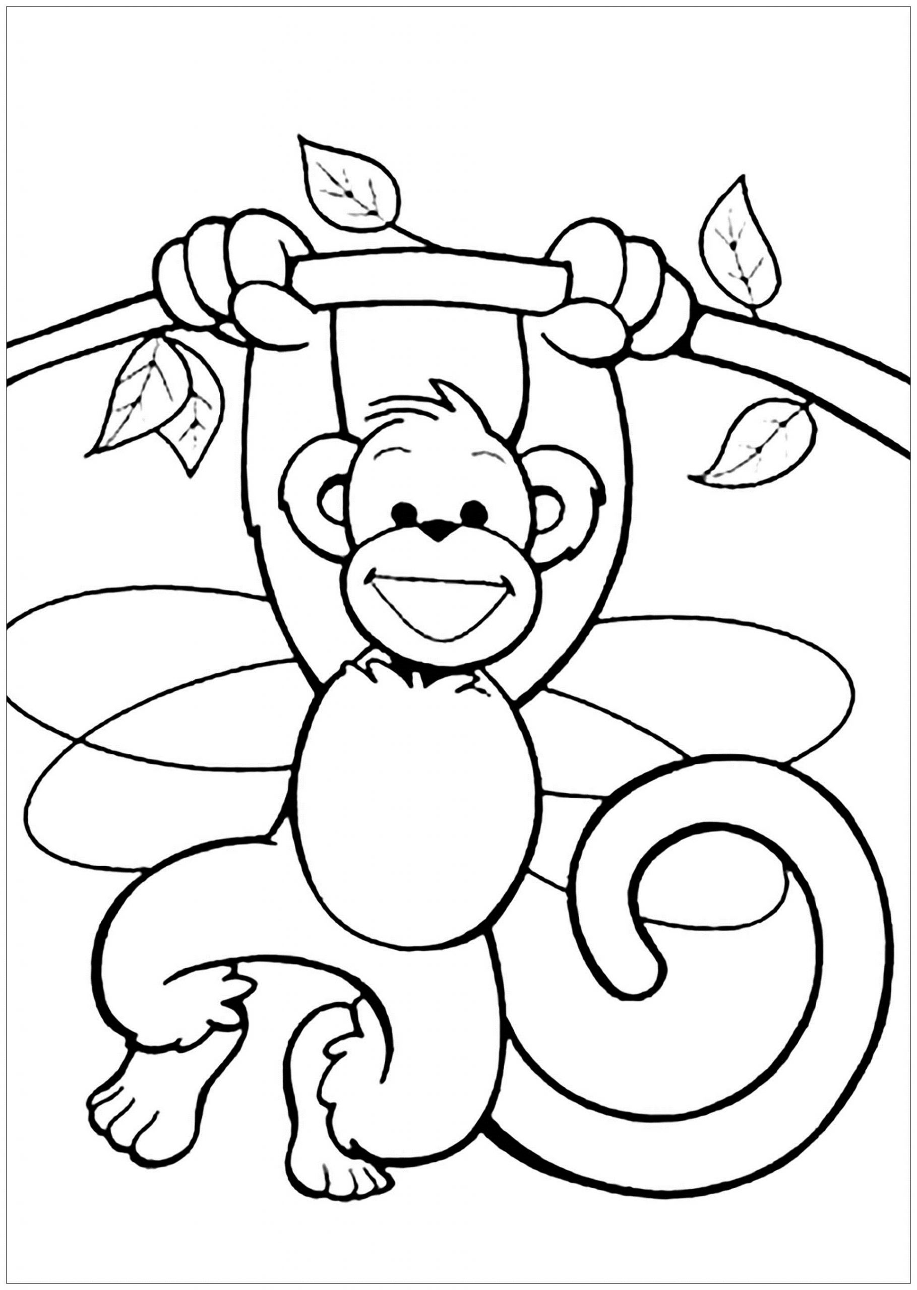 cute coloring pages of monkeys