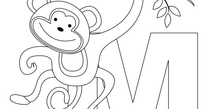 easy coloring pages of monkeys