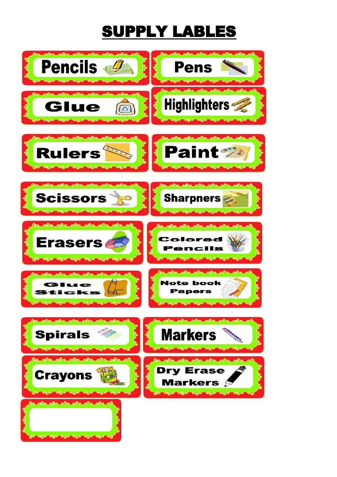 labels free printables for teachers