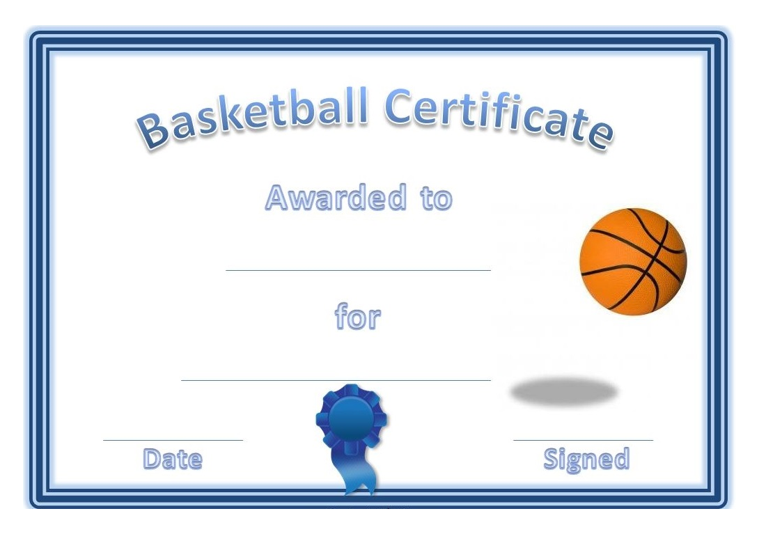 basketball award certificates for kids