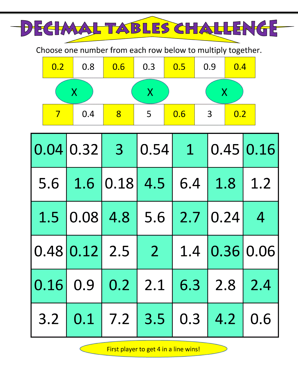 fun decimal worksheets for practice