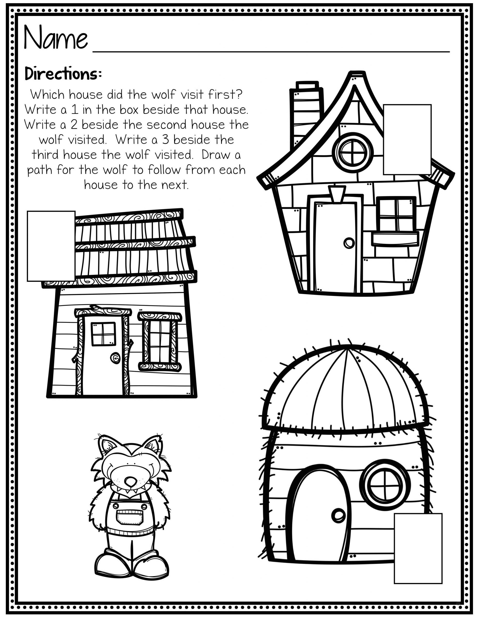 story the three little pigs worksheets
