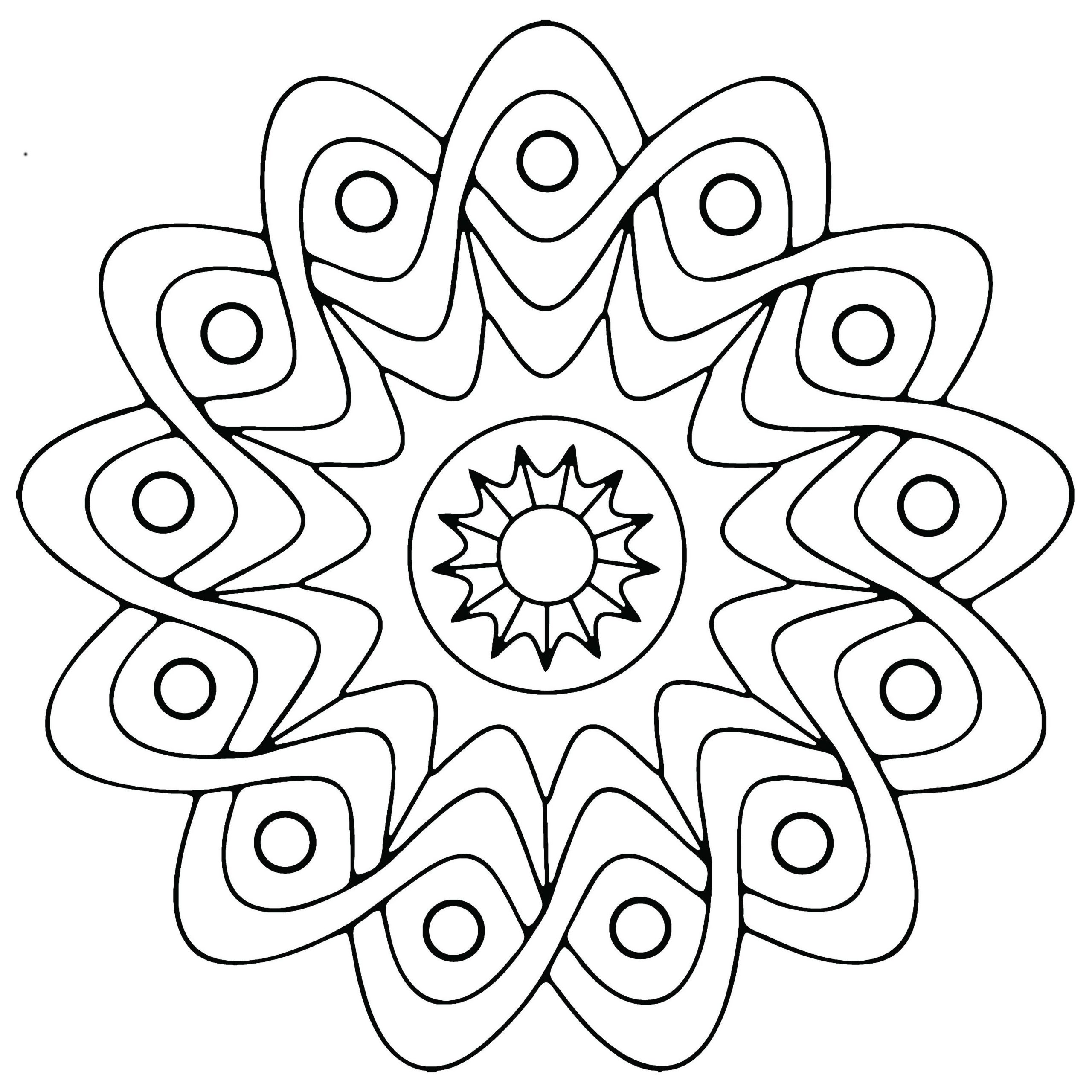 Easy Mandala Coloring Pages Coloring Pattern