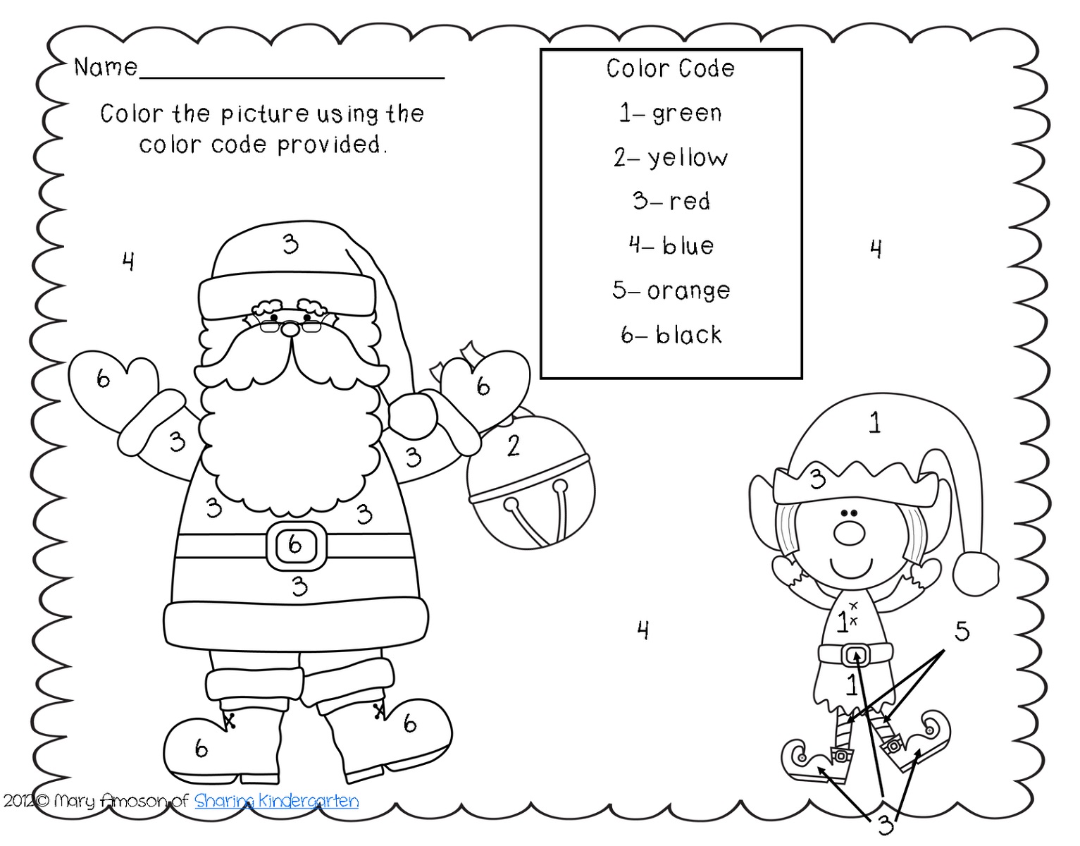 Free Christmas Color By Number For Kids