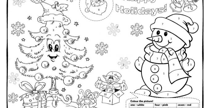 Free Christmas Color By Number Math