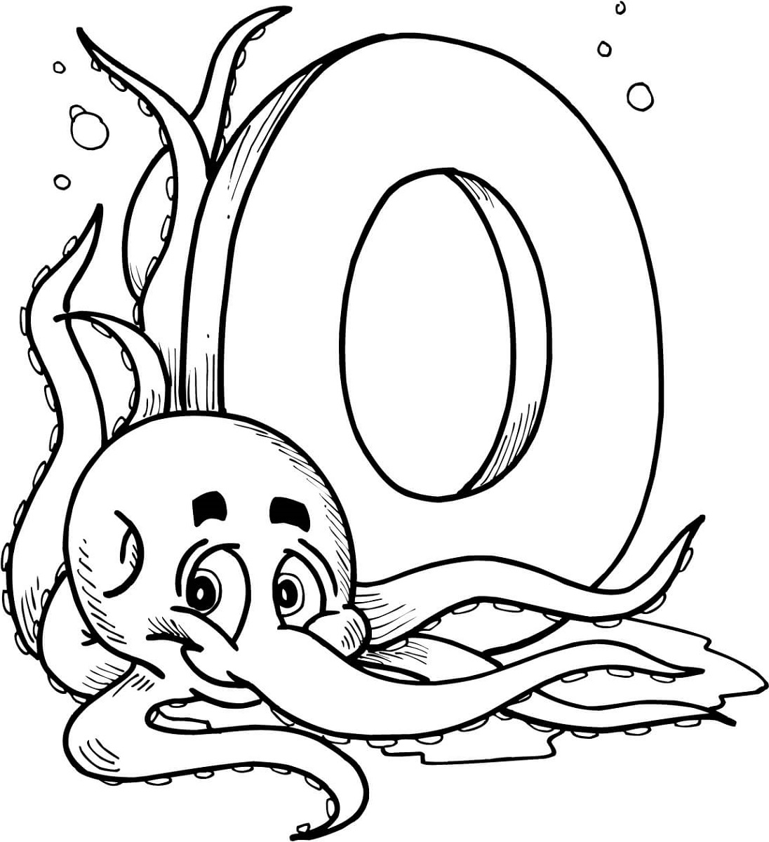 Letter O Coloring Pages Octopus