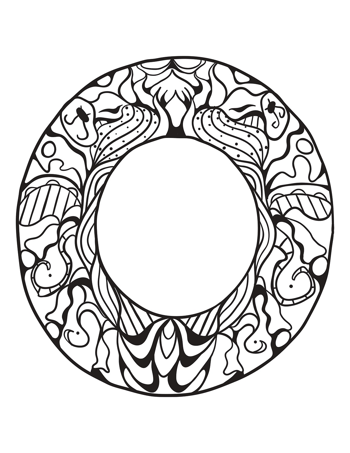 Letter O Coloring Pages Zentangle