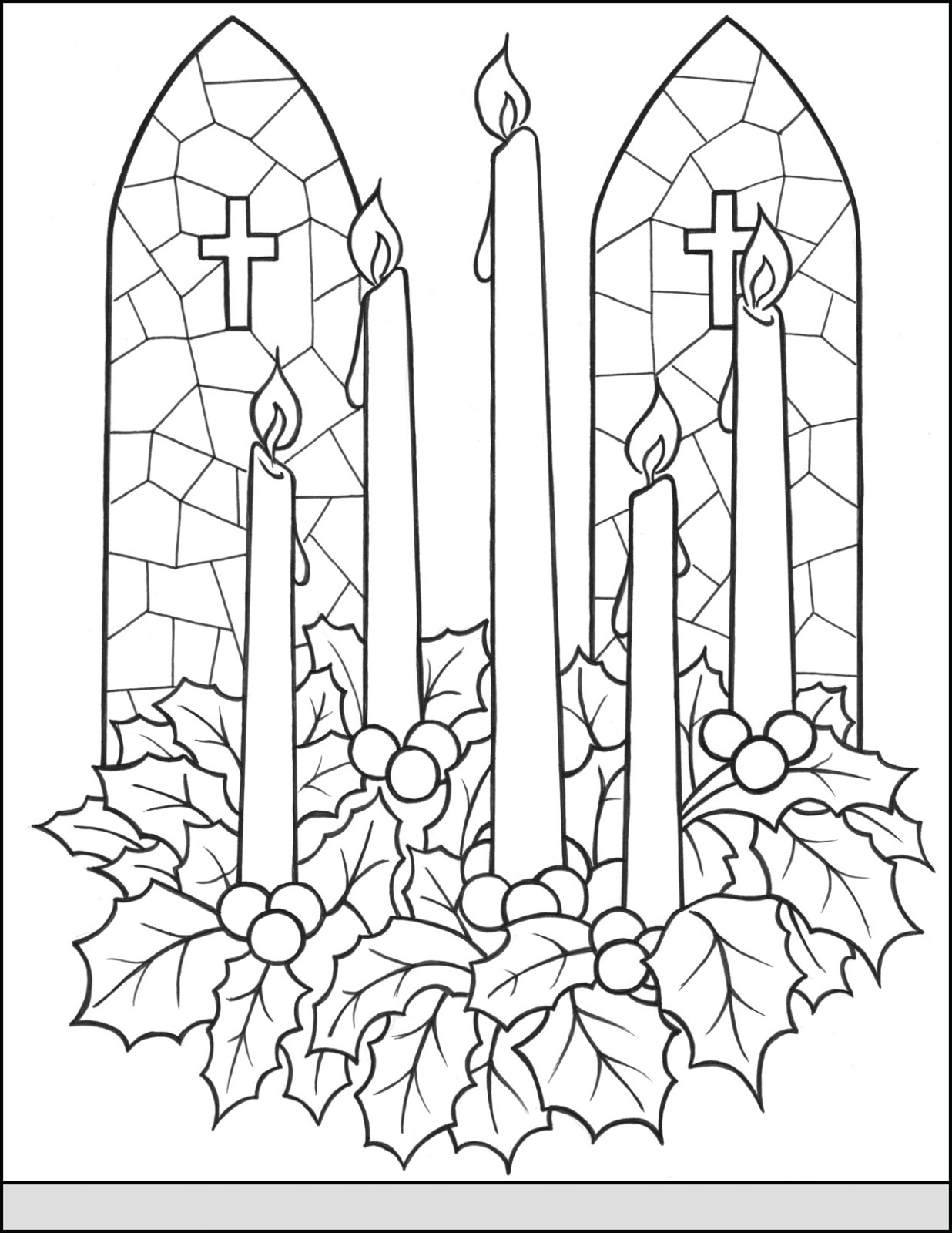 Drawing Advent Wreath Coloring Page