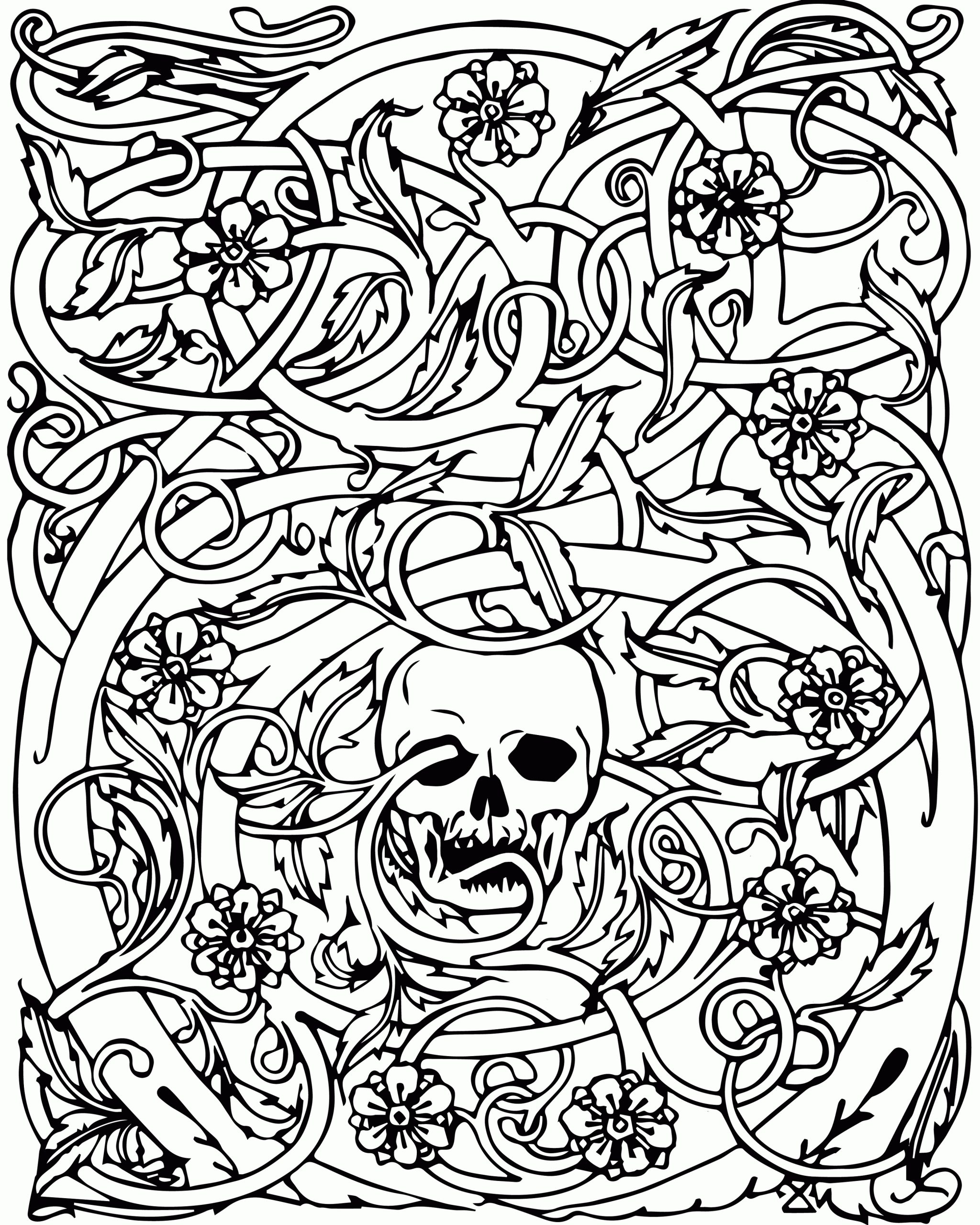 Awesome Coloring Pages Cool Skull