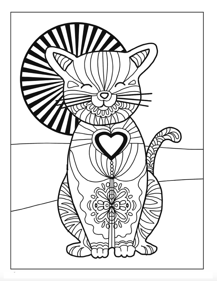 Calming Coloring Pages Cats