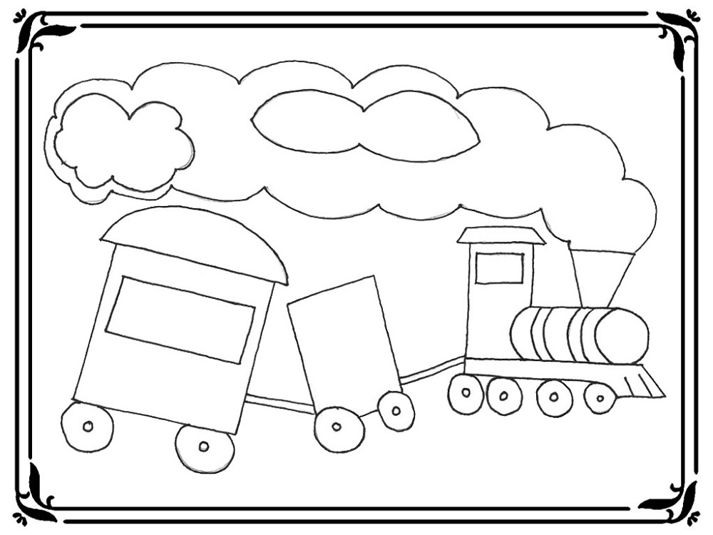 Train Coloring Sheet for Preschool
