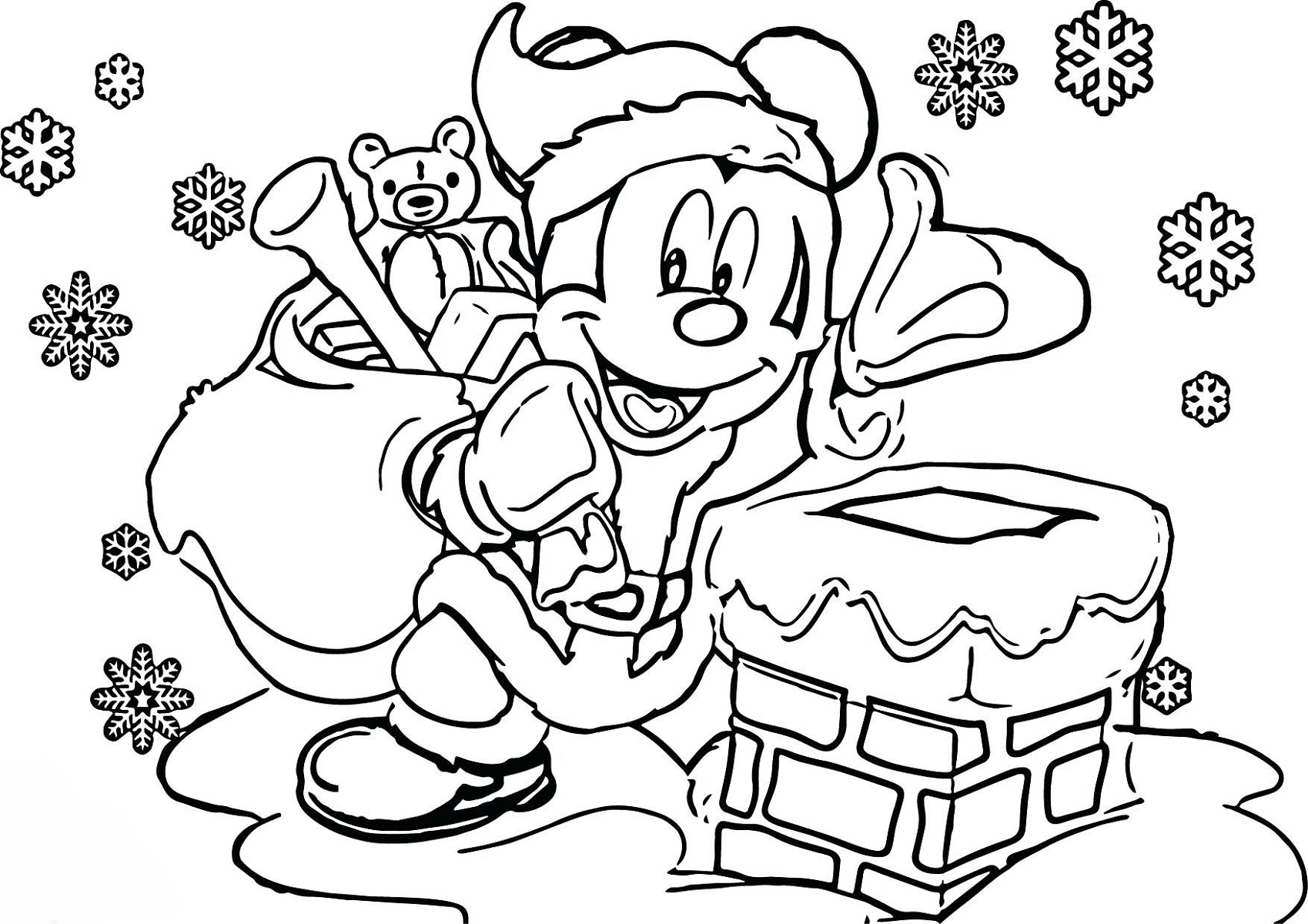 Christmas Pictures To Colour In Mickey Mouse